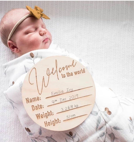 Welcome to the world birth announcement disc